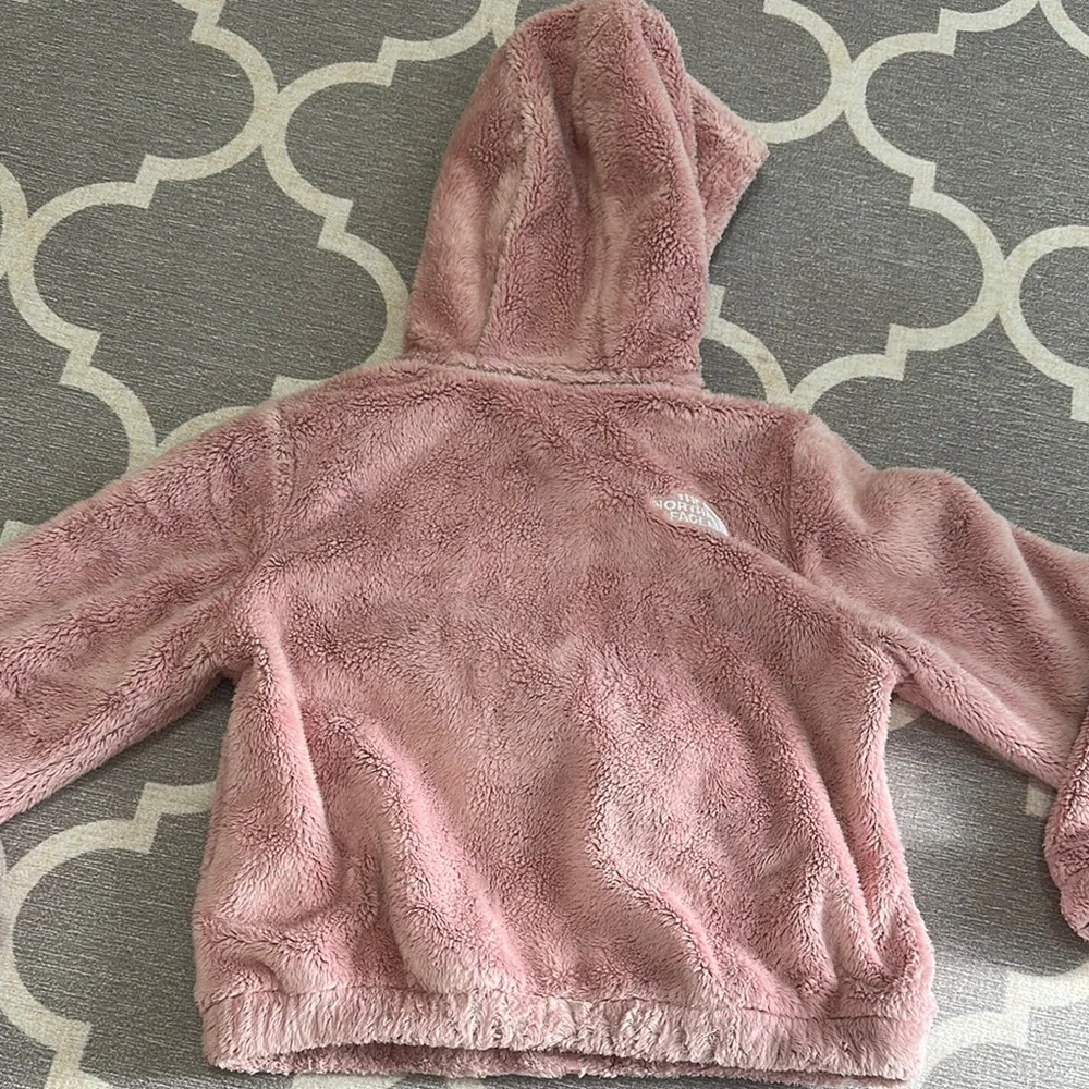 The North Face Pink Fleece Hoodie with Full Zip and Hood - Picture 3 of 3